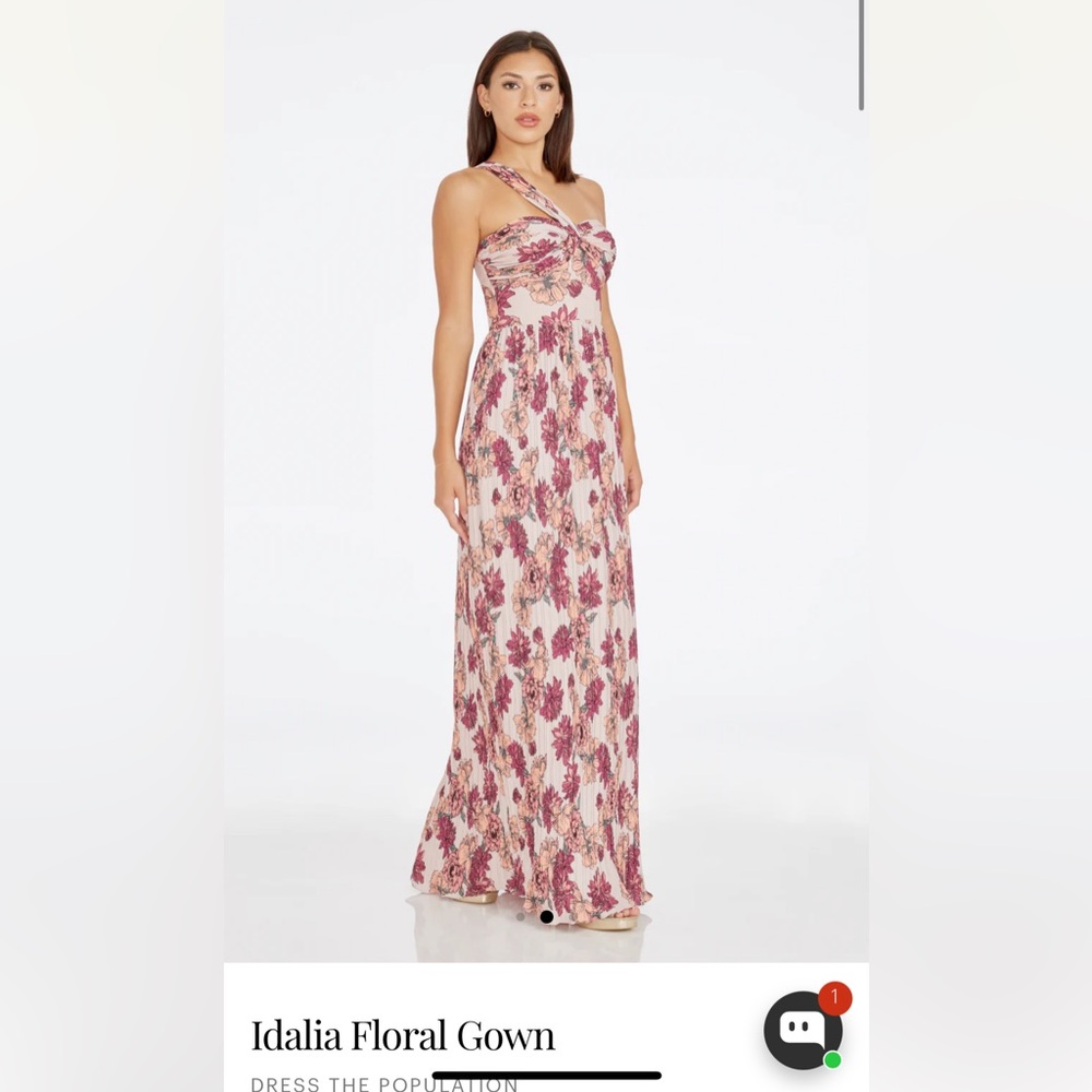 Dress the Population Red One Shoulder Gown for Weddings